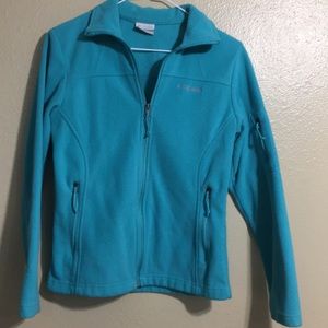 Columbia teal fleece jacket